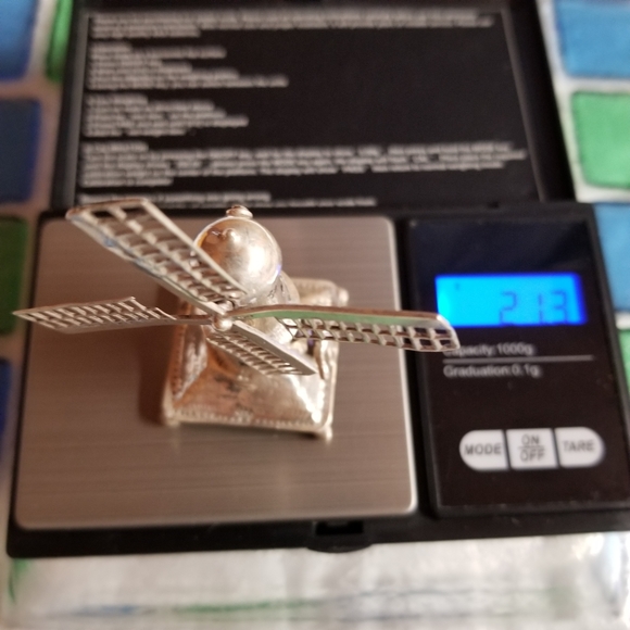 Antique Dutch Sterling Silver Windmill Figurine - Picture 15 of 16